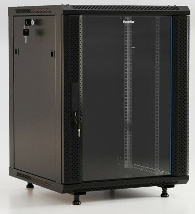 Шкаф настенный (19дюйм) 12U 662х600х450мм метал. передняя дверь с замком две боковые панели возможностью установки на ножки (в компл.) (RAL 9004) (разобранный) TWB-FC-1245-SR-RAL9004 черн. Hyperline 395502