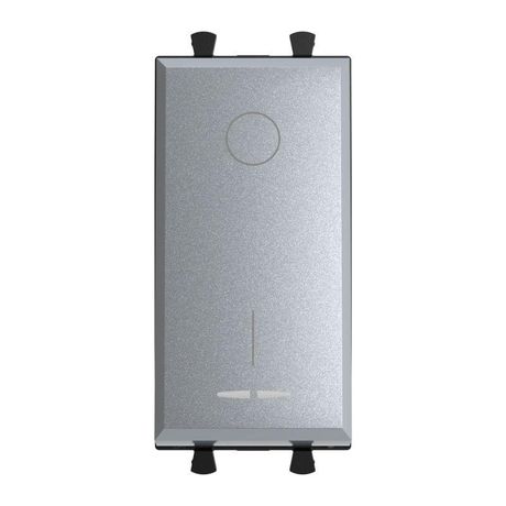 Выключатель двухполюсный одноклавишный модульный, "Avanti", "Закаленная сталь", 1 модуль | 4404221 DKC ДКС