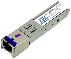 Модуль SFP, WDM, 155Mb/1,25Gb/s, одно волокно SM, SC, Tx:1550/Rx:1310 нм, DDM, 8 дБ (до 3 км) (GL-OT-SG08SC1-1310-1550-D - ЭКО21081 GIGALINK