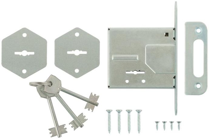 Замок врезной ЗВ8-4С три круглых ригеля 66970