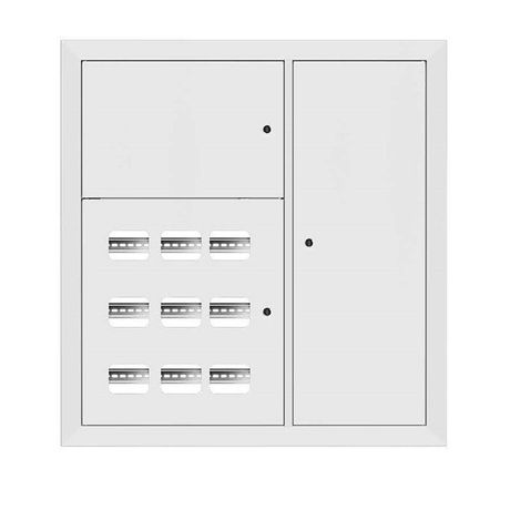 Щит этажный 9 кв. RAL9003 3 окна в ряд по гориз. (1000х950х150) EKF PROxima - mb29-v-9-ral9003-1