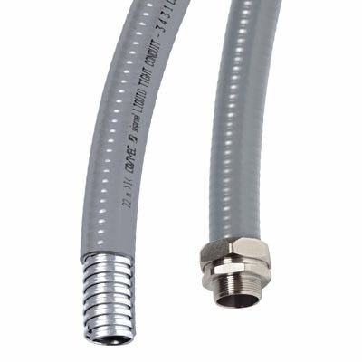 Металлорукав DN 20мм в гладкой ПВХ изоляции, Dвн 20,5 мм, Dнар 27,0,IP66, 50 м, цвет серый | 6070R-22 DKC ДКС