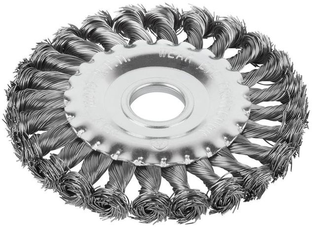 Щетка для УШМ, посадка 22,2 мм, Плоская, крученая проволока 0,5 125 блистер, Profi - 82-908 РОС