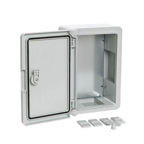 Корпус пластиковый с монтажной панелью ЩМП IP65 серая дверь 300х200х130 | PR08.26480 Промрукав Строитель