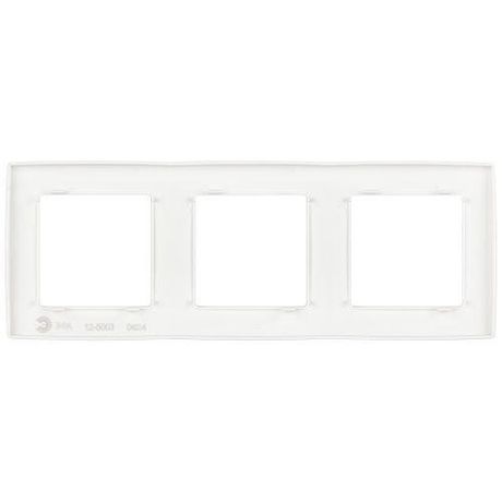 Рамка для розеток и выключателей ЭРА Серия 12 12-5003-01М на 3 поста, белый матовый | Б0065738