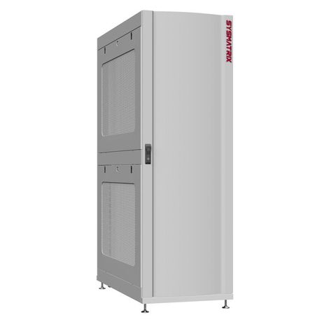 Шкаф серверный 42U 800х1070 передняя дверь: одностворчатая глухой металл IP51. задняя боковые панели: перфорированные. цвет: серый RAL7035 - NS 8142.7222 SYSMATRIX