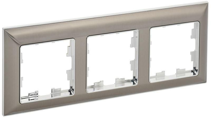Рамка 3-м BRITE РУ-3-Бр хром/никель IEK BR-M32-12-4-K23