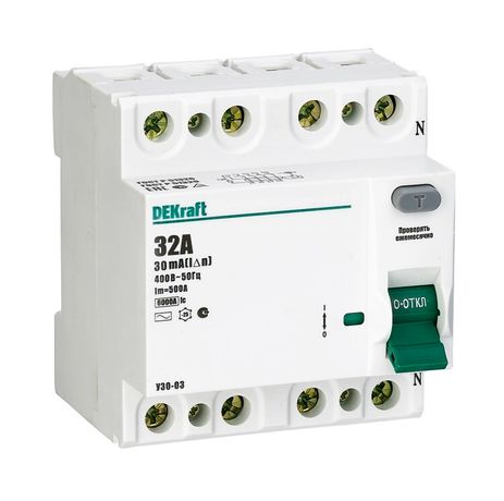 Выключатель дифференциальный (УЗО) УЗО-03 4п 16А 30мА тип AC | 14077DEK DEKraft Schneider Electric