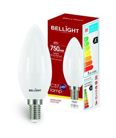 Лампа LED 8Вт 3000K 750Лм E14 IP 65 Свеча Bellight - 88297891