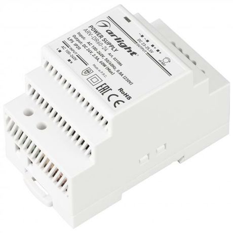 Блок питания ARV-DR60-24 (24V, 2.5A, 60W) (Arlight, IP20 DIN-рейка) | 031086 Arlight