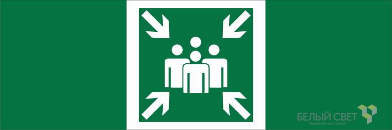 Знак безопасности NPU-3413.E21 "Пункт (место) сбора" Белый свет a19916 BS