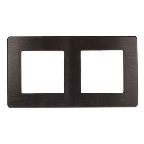 Рамка для розеток и выключателей серия 12 12-5102-05 на 2 поста, сатин, антрацит | Б0052513 ЭРА