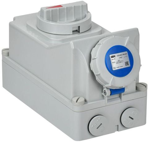 Розетка с механической блокировкой ССИ-813 16А-6ч 220В 2P+PE IP67 | PSR11-016-3-5-67 IEK