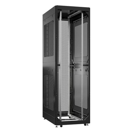 Шкаф серверный 42U 800х1000 передняя дверь: без. задняя двустворчатая перфорированная IP20. боковые панели: перфорированные. цвет: черный RAL9005 - EX 8042.9042 SYSMATRIX