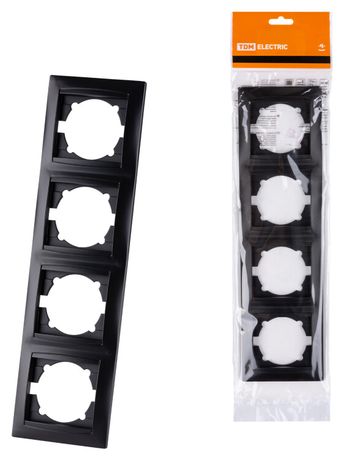 Рамка 4-х постовая вертикальная графит "Лама" | SQ1815-0635 TDM