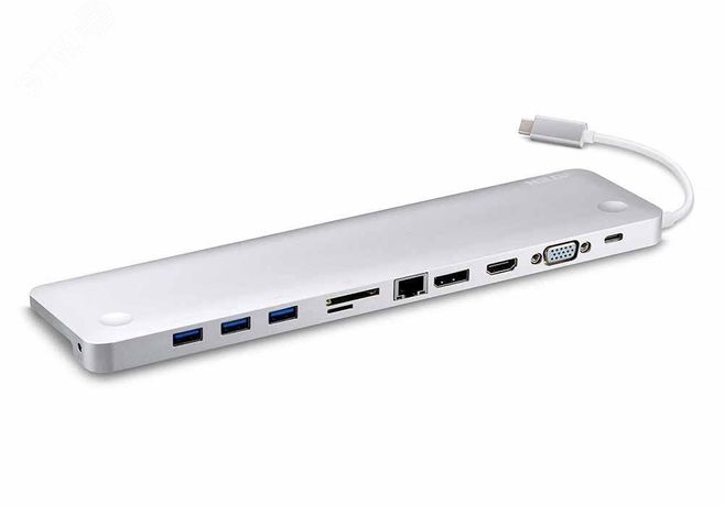 Док-станция USB 10 портов, VGA, HDMI, DisplayPort, USB-C, RJ45, аудио, 3840 x 2160 - 1000485814 ATEN