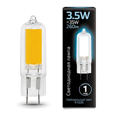 Лампа светодиодная LED 3.5 Вт 260 лм 4100К AC220-240В G4 капсула нейтральный стеклянная Black Gauss - 107807203