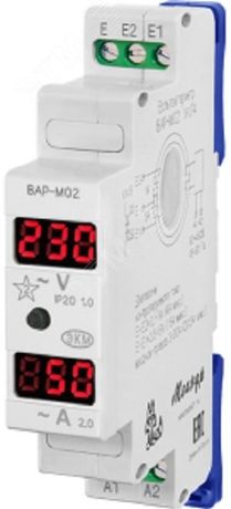 Вольтметр/амперметр ВАР-М02 АС20-450В УХЛ4 - 4680019910253 Меандр