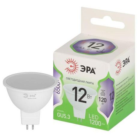 Лампа светодиодная LED 12 Вт 1200Лм 6500К MR16-12W-865-GU5.3 GU5.3 софит холодный свет Green Line - Б0067062 ЭРА