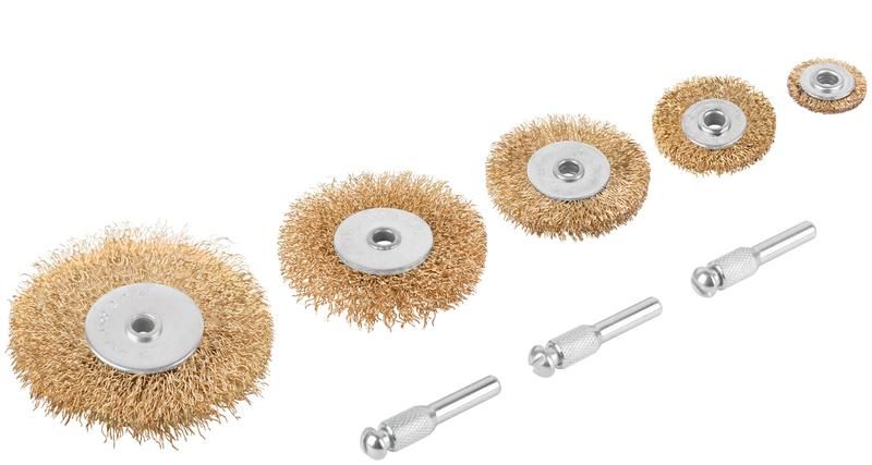 Корщетки со штифтом, набор 5 шт (колеса 25 / 38 50 63 75 мм) - 38572 РОС