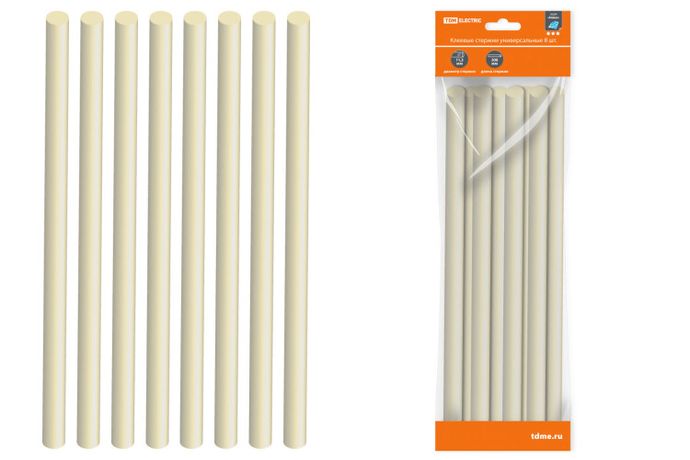 Клеевые стержни универсальные, 11,3 мм x 300 мм, 8 шт, "Алмаз" | SQ1024-0201 TDM