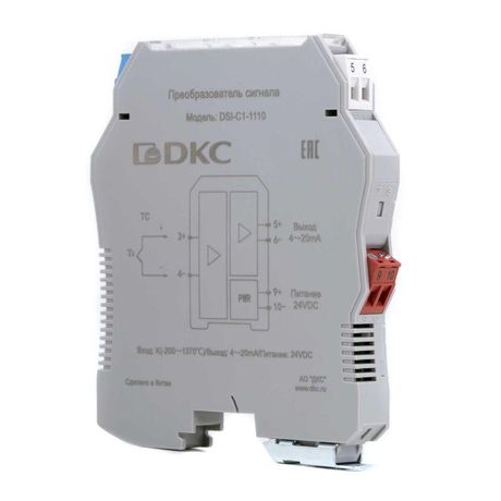 Преобразователь сигнала DSI, 1 вход TC тип K, выход 4…20 мА | DSI-C1-1110 DKC ДКС