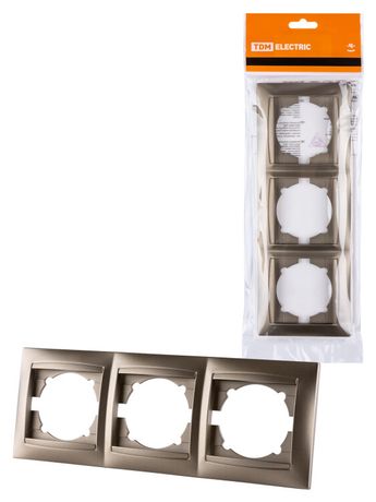 Рамка 3-х постовая горизонтальная бронза "Лама" | SQ1815-0731 TDM