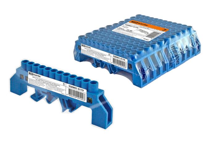 Шина "N" нулевая в изоляторе на DIN-рейку 8x12мм 12 групп инд. стикер | SQ0801-0179 TDM