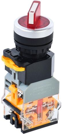 Переключатель D8-11XD2 на 2 полож. 1НО+1НЗ с подсвет. красн. KARAT IEK BSW30-11XD2-3-14-2-K04