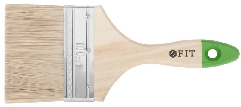 Кисть флейцевая "Микс" смешанная натуральная и искусственная щетина деревянная ручка 4дюйм (100мм) FIT 01198 РОС