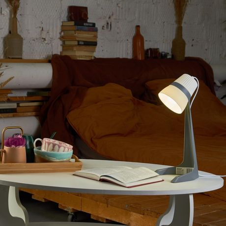 Светильник настольный 40W E14 Механический выключатель ULO-K22 D/E14/A GREY/WHITE Серый с белым - UL-00009542 Uniel