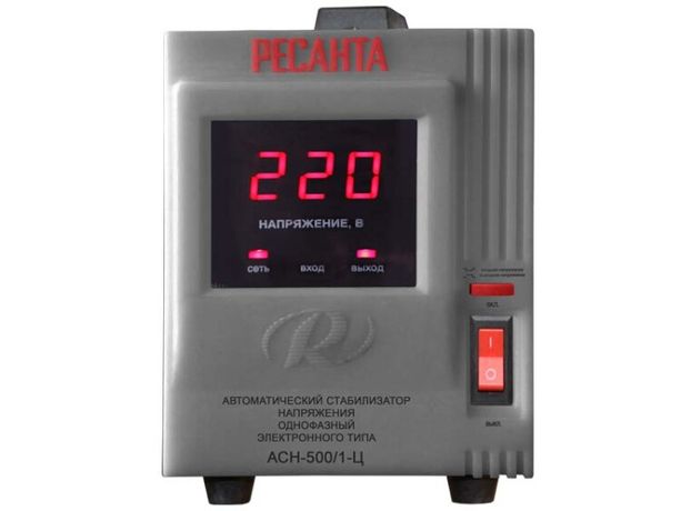 Стабилизатор напряжения АСН-500/1-Ц 1ф 0.5кВт IP20 релейный Ресанта 63/6/1 Huter