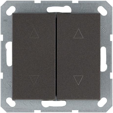 Выключатель двухклавишный для штор 10A 250V~ с накладкой, цвет Мокко - G3028Z Jasmart