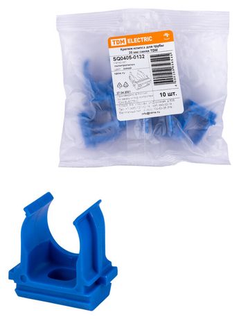 Крепеж-клипса для трубы ПНД 20 мм (10 шт.) синяя | SQ0405-0132 TDM