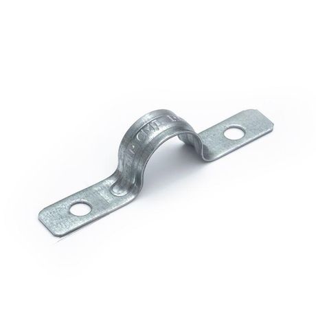 Скоба металлическая двухлапковая усиленная противопожарная СМДУ d19-20 мм отв. d 6,5 (100 шт/уп) Промрукав | PR13.02437 Строитель