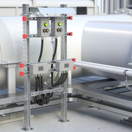 Комплект монтажных профилей на раму для крепления 1 оболочки с видом защиты Ex d, горячеоцинкованный, длина 1000мм | EX-FPR10U DKC ДКС