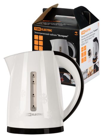 Электрический чайник "Астерия", пластик, окно уровня воды, 1,8 л, 1800 Вт, белый, | SQ4001-0012 TDM