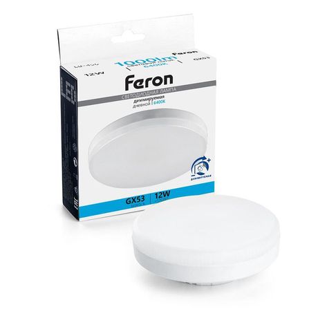 Лампа светодиодная LED 12вт GX53 дневной таблетка диммируемая - 51066 FERON