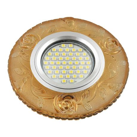 Светильник декор.встр Luciole DLS-L150 GU5.3 GLASSY/YELLOW доп.LED подсветка 3Вт, стекл,зерк./светло-желтый. | UL-00003906 Fametto