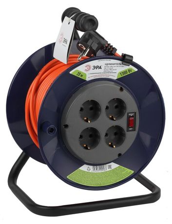 Удлинитель силовой RPx-4es-3х0.75-20m на п. катушке c/з 4 гн 20м ПВС 3х0.75 ЭРА - Б0046845