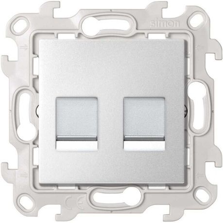 Розетка компьютерная 2-м 24 Harmonie RJ45 кат.6 UTP алюм. Simon 2410600-033