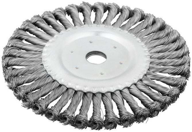 Кордщетка-колесо, посадочный диаметр 22.2 мм, стальная витая проволока 200 мм - 39109 РОС