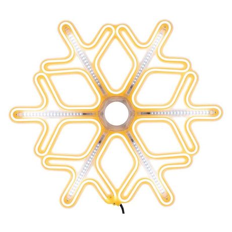 Фигура профессиональная Снежинка из гибкого неона с эффектом тающих сосулек, 60х60 см, цвет свечения теплый белый/белый NEON-NIGHT - 501-226