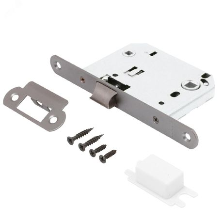 Защелка врезная универсальная без ручек для деревянных межкомнатных дверей, АЛЛЮР АРТ L7050R MBN графит - 11739 ПТК