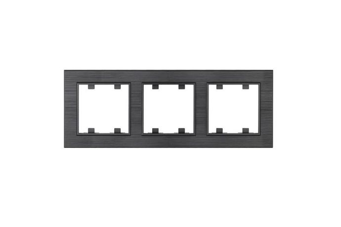 Рамка 3-м Karea LINE STAR дым. металлик Makel 86050703