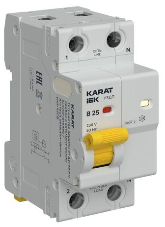 Устройство защиты от дугового пробоя с автоматическим выключателем (УЗДП) 1P+N B 25А KARAT IEK KA-DP11-1-025-B