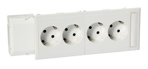 Розетка 4-м CYB-PS защ. шторки + окно бел. SchE 5940040 Schneider Electric