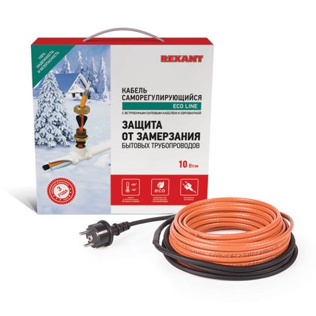 Саморегулируемый греющий кабель (комплект в трубу) 10HTM2-CT (15м/150Вт) | 51-0606 REXANT MEET
