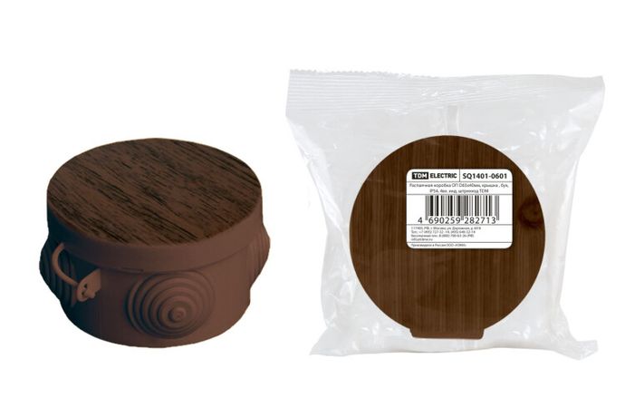 Коробка распределительная о/п D65х40мм, крышка , бук, IP54, 4вх. инд. штрихкод | SQ1401-0601 TDM