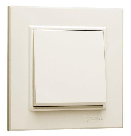 Переключатель проходной 1-кл. СП Karea 10А IP20 крем. Makel 56010020